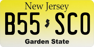 NJ license plate B55SCO