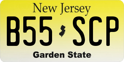 NJ license plate B55SCP