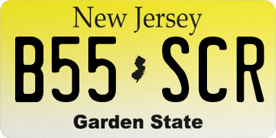 NJ license plate B55SCR