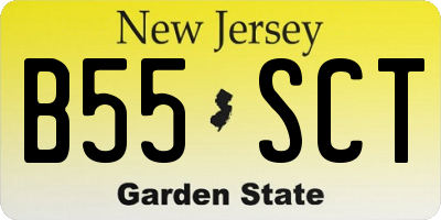 NJ license plate B55SCT
