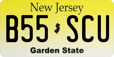 NJ license plate B55SCU