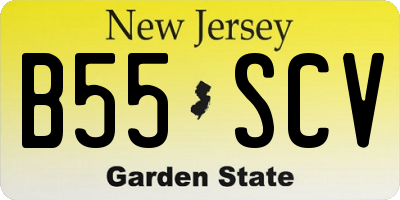 NJ license plate B55SCV
