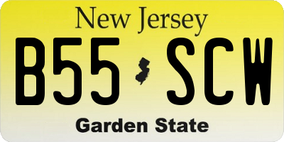 NJ license plate B55SCW
