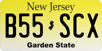 NJ license plate B55SCX