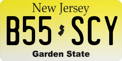 NJ license plate B55SCY