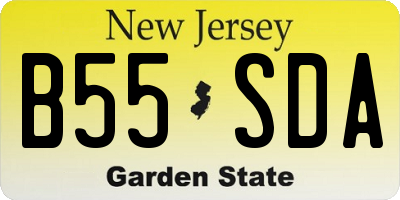 NJ license plate B55SDA