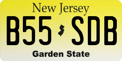NJ license plate B55SDB