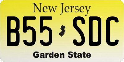 NJ license plate B55SDC
