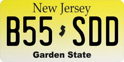 NJ license plate B55SDD