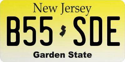 NJ license plate B55SDE