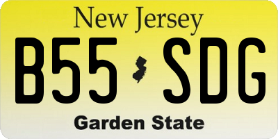 NJ license plate B55SDG