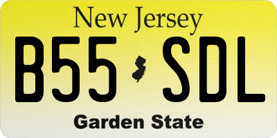 NJ license plate B55SDL