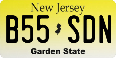 NJ license plate B55SDN