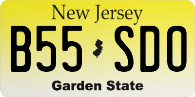 NJ license plate B55SDO