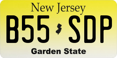 NJ license plate B55SDP