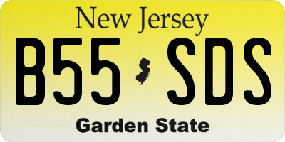 NJ license plate B55SDS