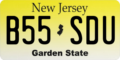 NJ license plate B55SDU
