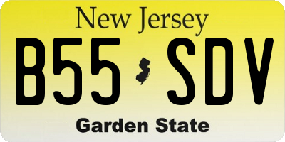 NJ license plate B55SDV