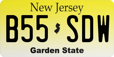 NJ license plate B55SDW