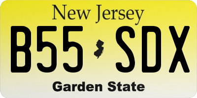 NJ license plate B55SDX