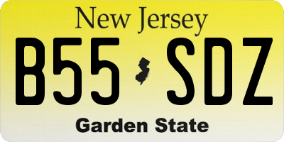NJ license plate B55SDZ