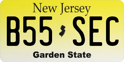 NJ license plate B55SEC