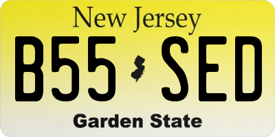 NJ license plate B55SED