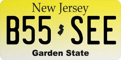 NJ license plate B55SEE