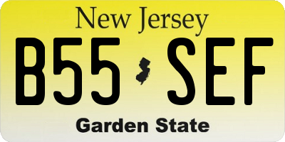 NJ license plate B55SEF