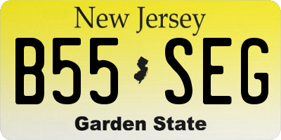 NJ license plate B55SEG