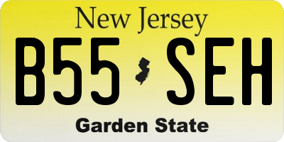 NJ license plate B55SEH