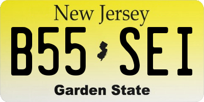 NJ license plate B55SEI