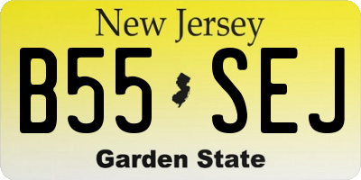 NJ license plate B55SEJ