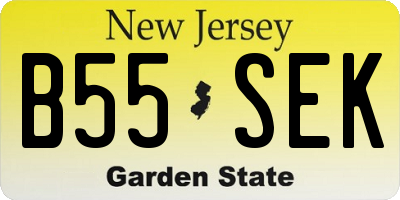 NJ license plate B55SEK