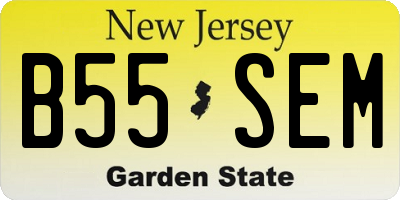 NJ license plate B55SEM
