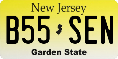 NJ license plate B55SEN