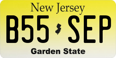 NJ license plate B55SEP