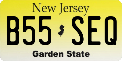 NJ license plate B55SEQ