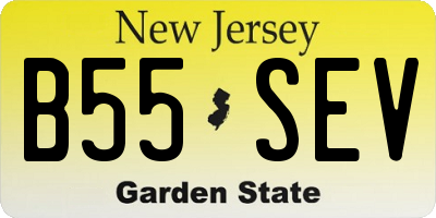 NJ license plate B55SEV