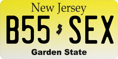 NJ license plate B55SEX