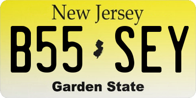 NJ license plate B55SEY