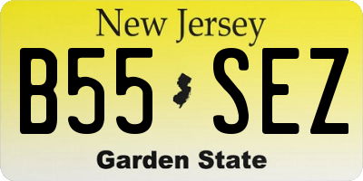 NJ license plate B55SEZ
