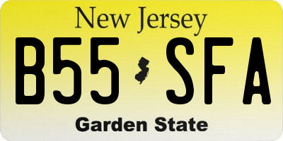 NJ license plate B55SFA