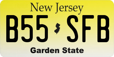 NJ license plate B55SFB