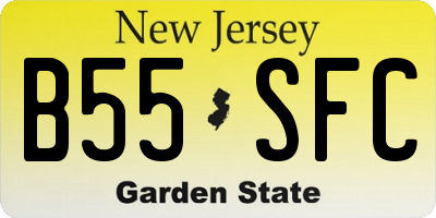 NJ license plate B55SFC