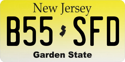 NJ license plate B55SFD