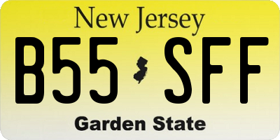NJ license plate B55SFF