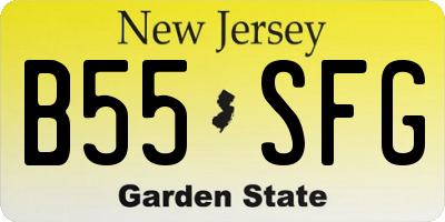 NJ license plate B55SFG