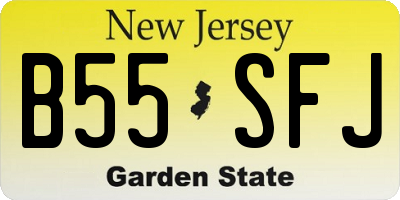 NJ license plate B55SFJ