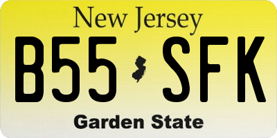 NJ license plate B55SFK